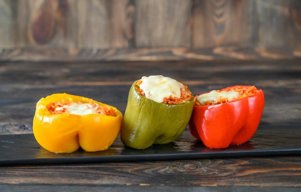 Baked stuffed peppers with rice