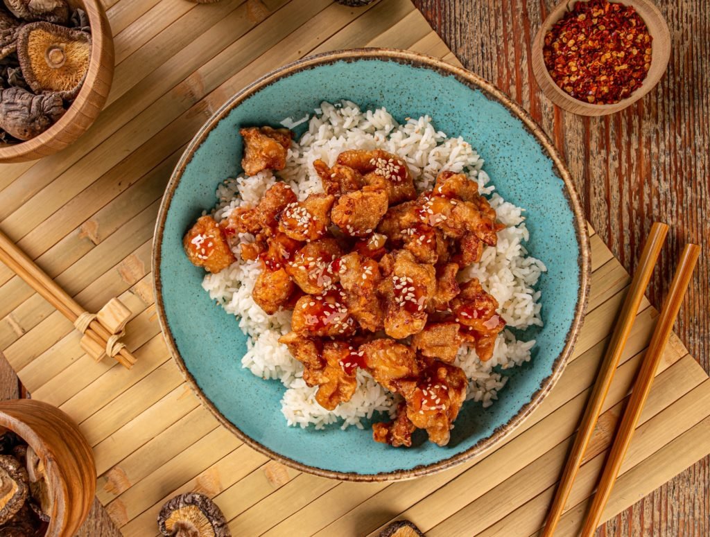 Teriyaki chicken with rice