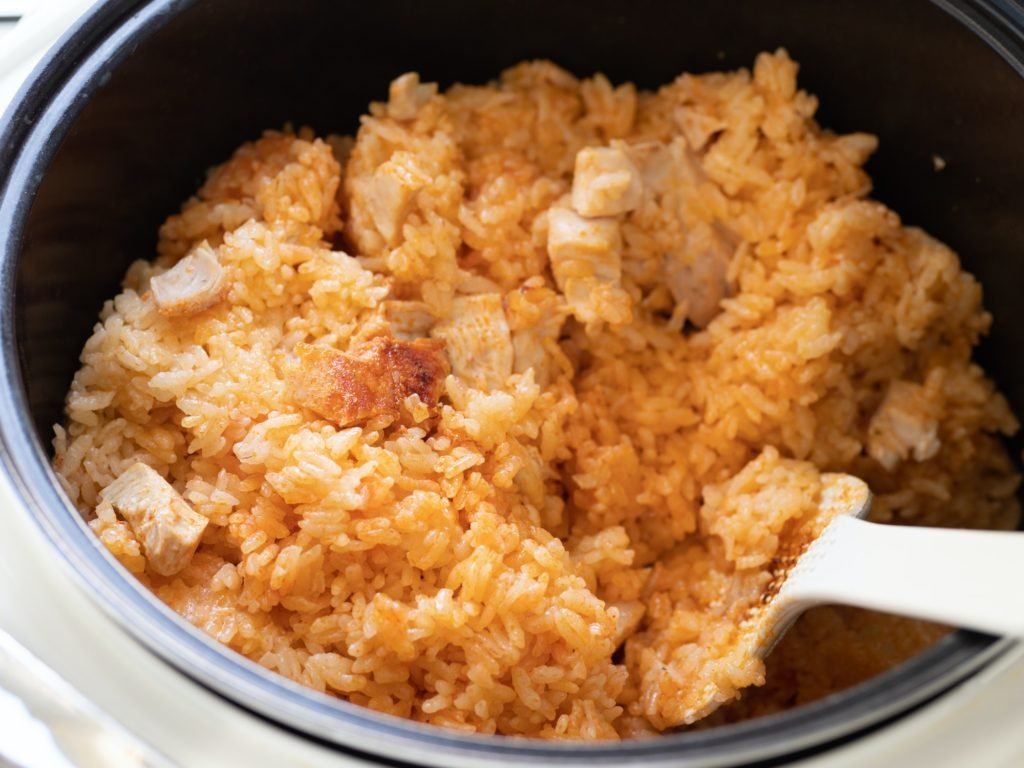 Rice with turkey meat cooked in instant pot