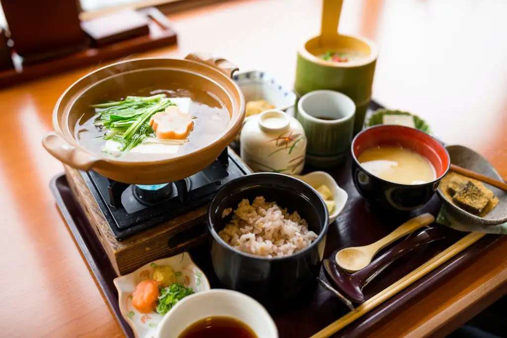 Tofu hot pot in japanese restaurant