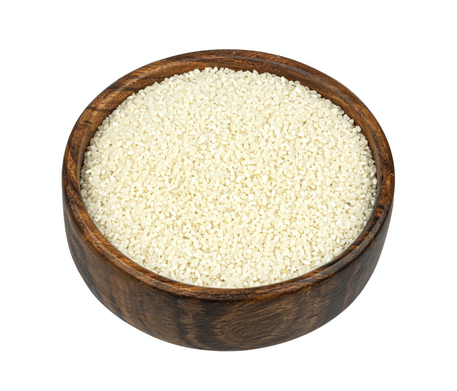 Small crushed rice isolated on white background