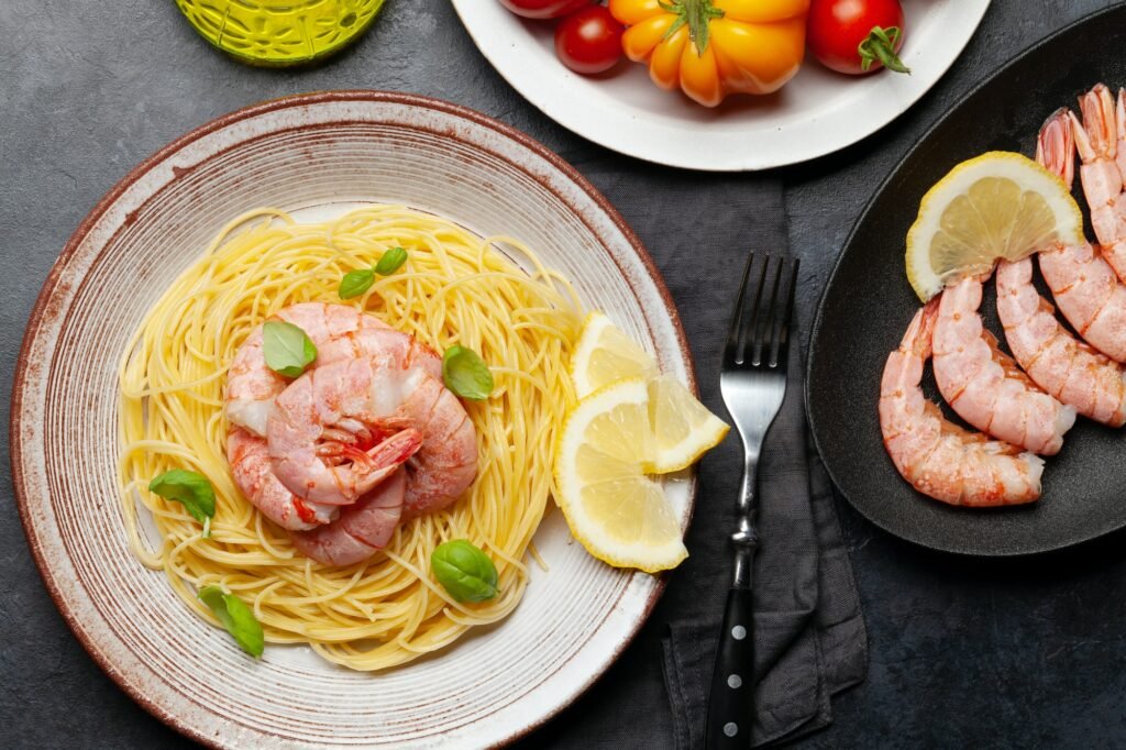 Pasta with shrimps