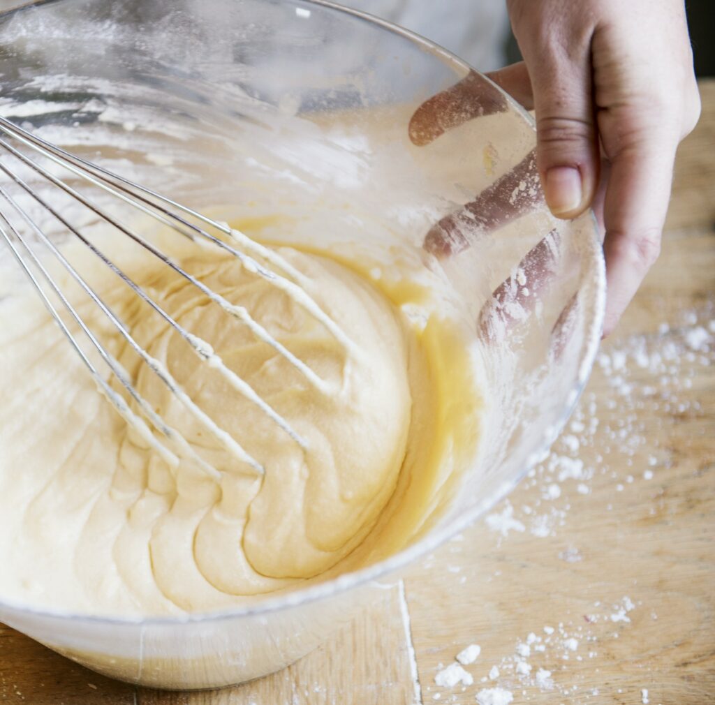 Cake batter food photography receipe idea