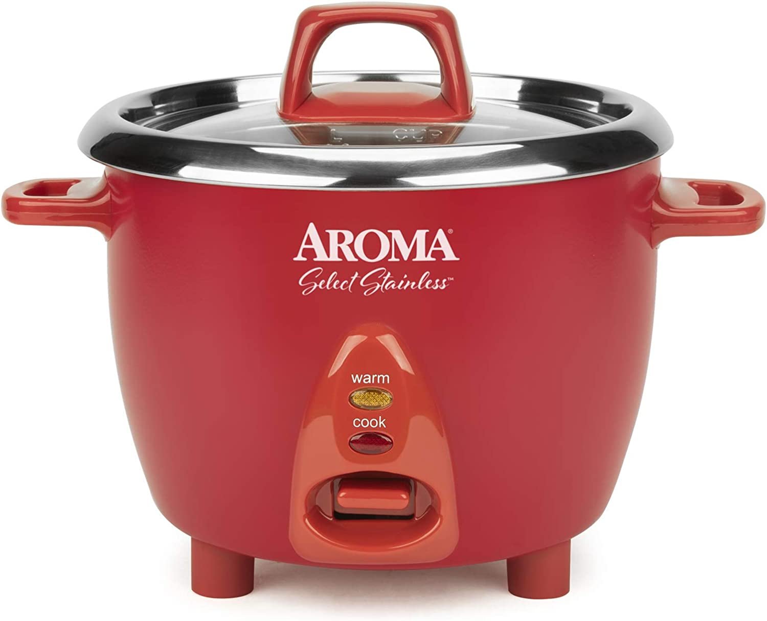 Cuiseur à Riz Aroma Housewares 6 Tasses (cuit) - Acier Inoxydable 304 - Fonction Maintien Au Chaud - Avec Spatule Et Tasse