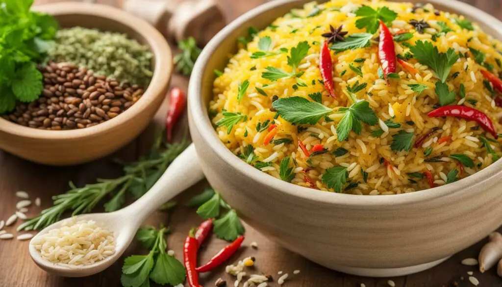 Rice with herb and spices