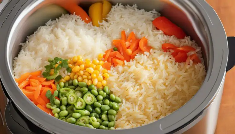 veg biryani in a rice cooker