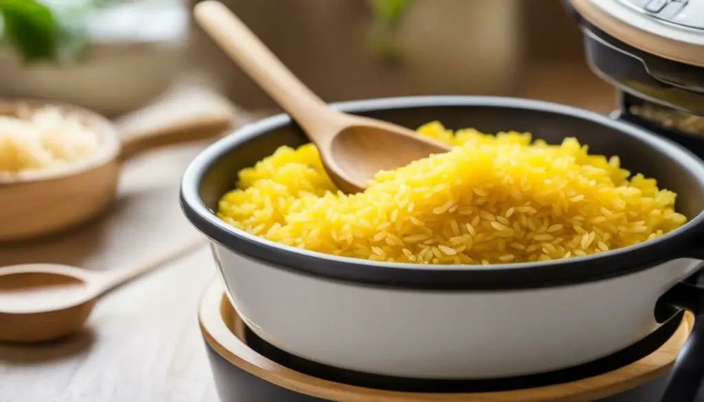 Fluffed yellow rice