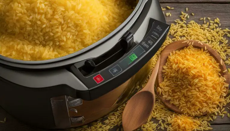 yellow rice in a rice cooker
