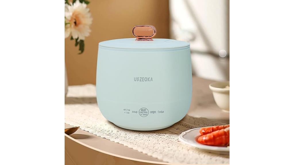 compact rice cooker with steel pot