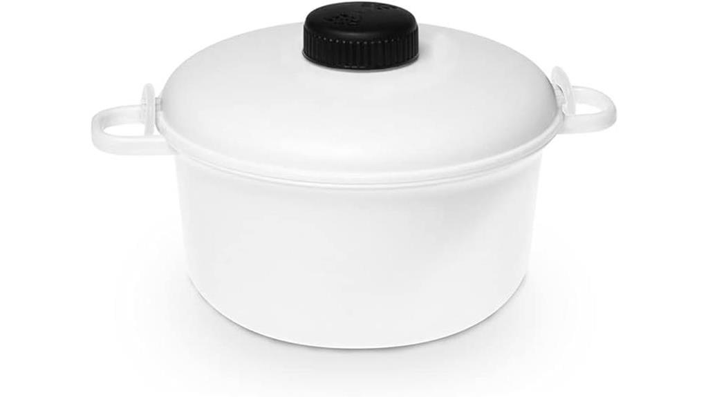 microwave pressure cooker with non stick surface and locking lid