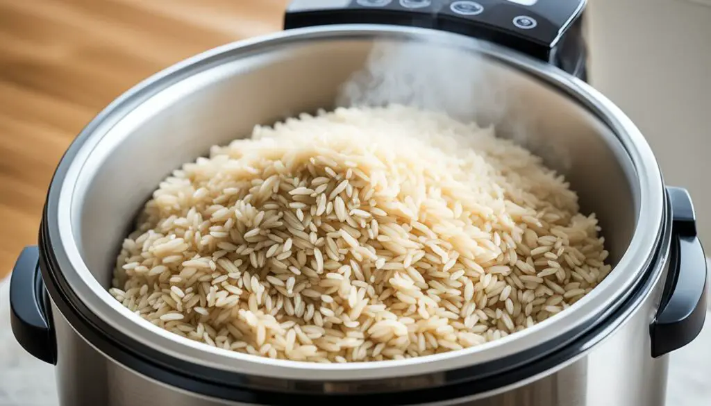 cooking brown rice in a rice cooker