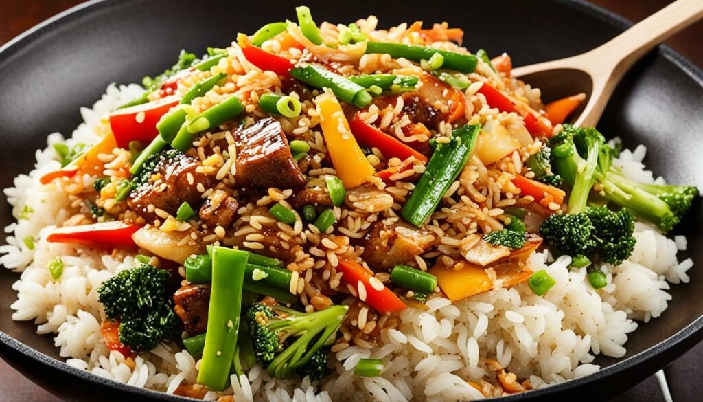 moist stir fried rice