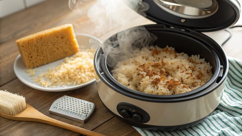 removing stuck on rice easily