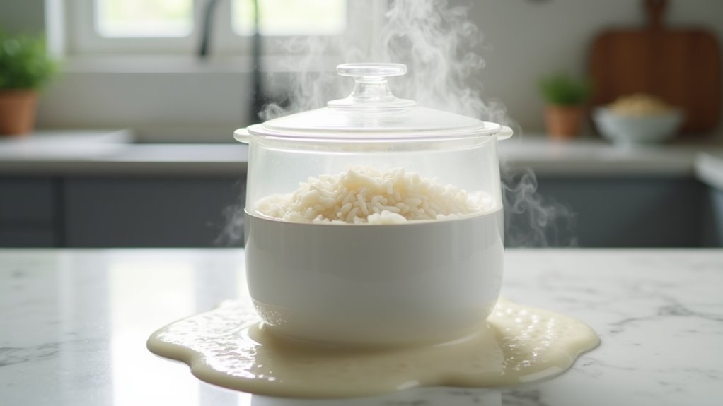 rinse rice to prevent overflow