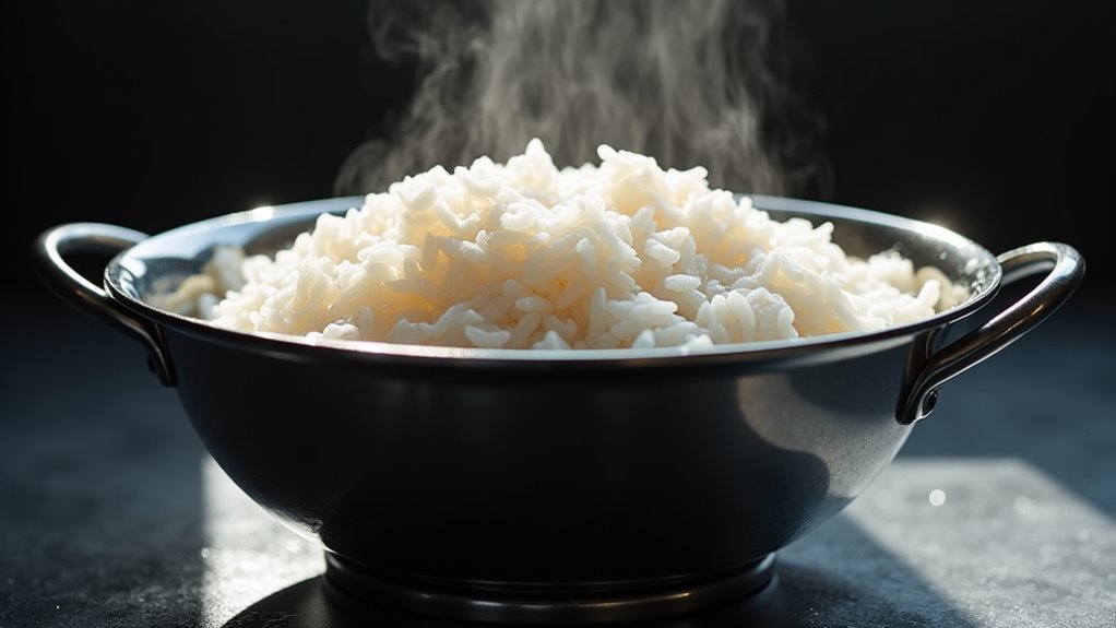 perfectly fluffy rice resting