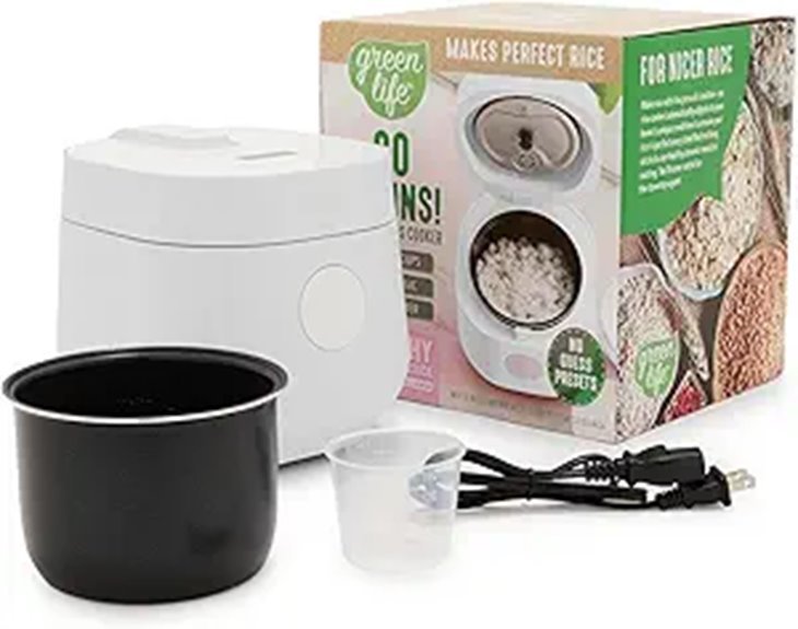 GreenLife Ceramic Nonstick 1.5QT Digital Rice Cooker