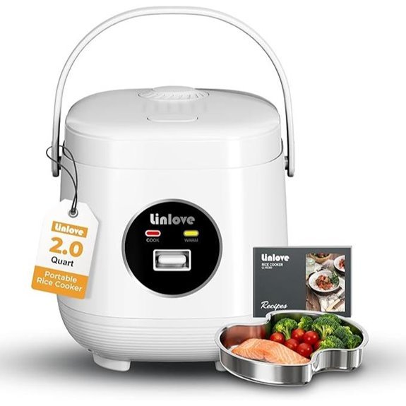 4-Cup Nonstick Mini Rice Cooker with Steamer
